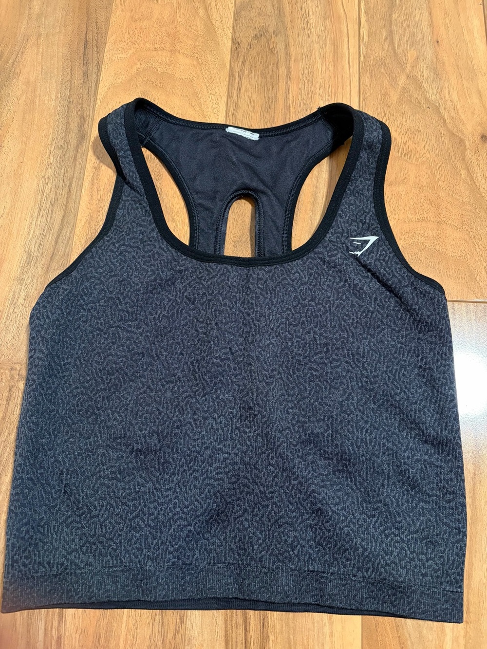 Gymshark Heathered Charcoal Racerback Crop Tank